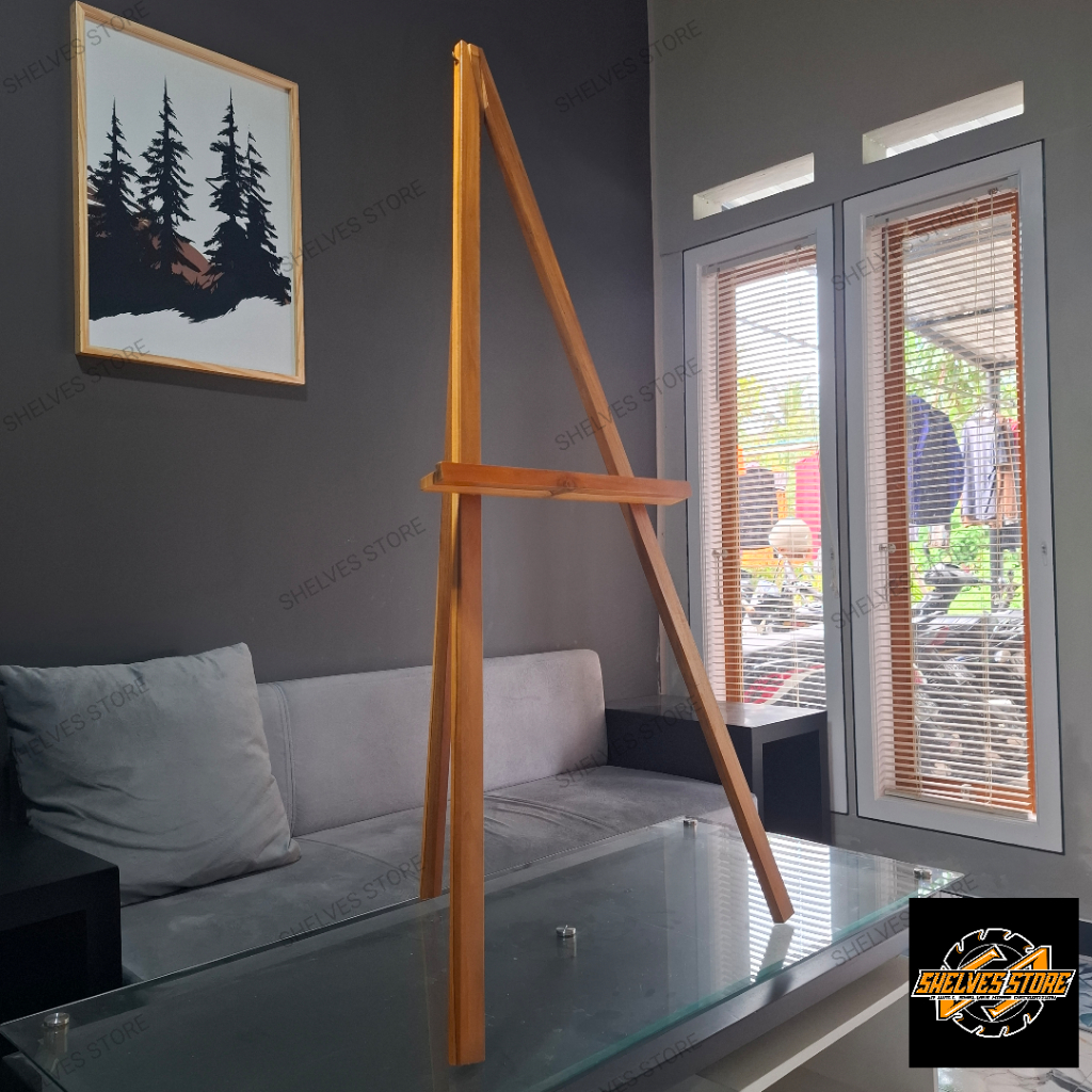 SHELV Stand foto pernikahan wedding / prewedding stand bingkai kayu stand foto/lukisan dekorasi stan