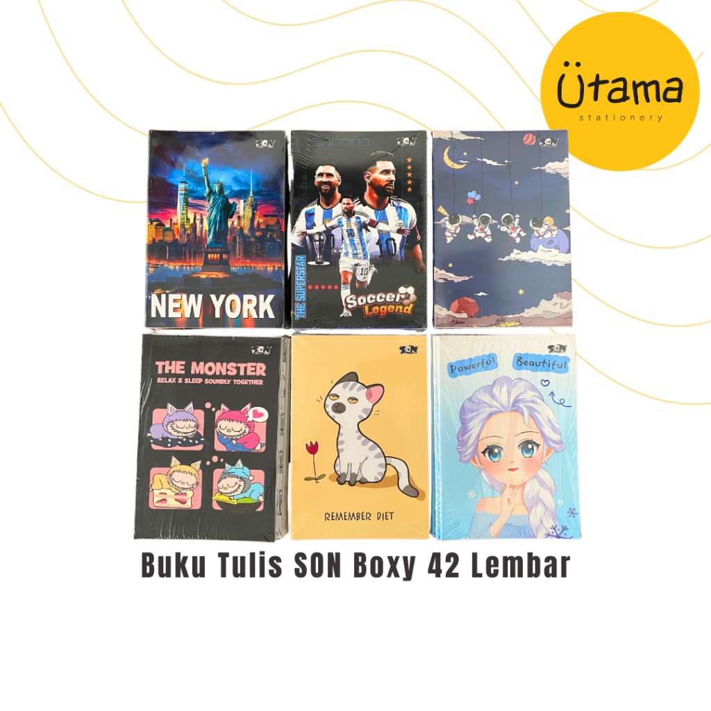 

Buku Tulis SON Boxy 42 Lembar (per Pak isi 10)