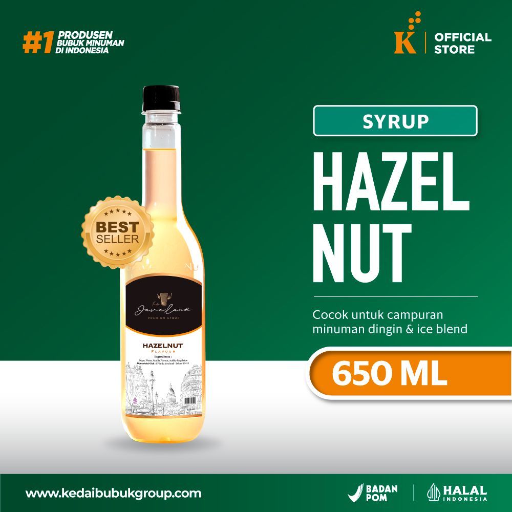 

Syrup Premium Javaland Sirup Aneka rasa Hazelnut 650 ml