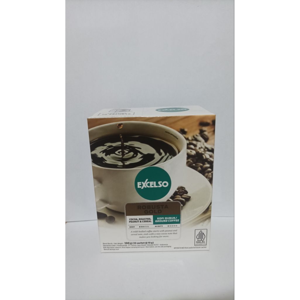 

Excelso Robusta Gold Box 100gr bubuk (10 Sachet x 10gr) | kopi