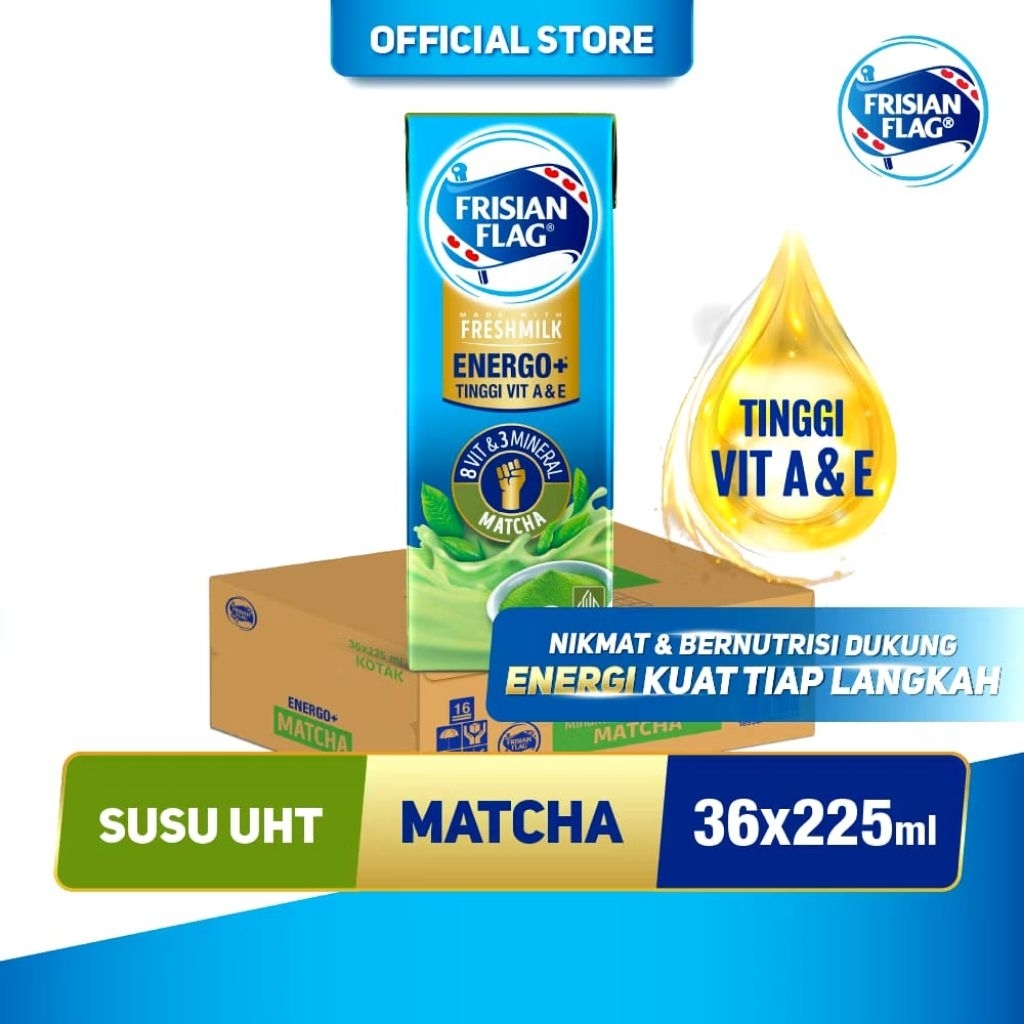 

Frisian Flag UHT Energo+ Matcha 36x225ml