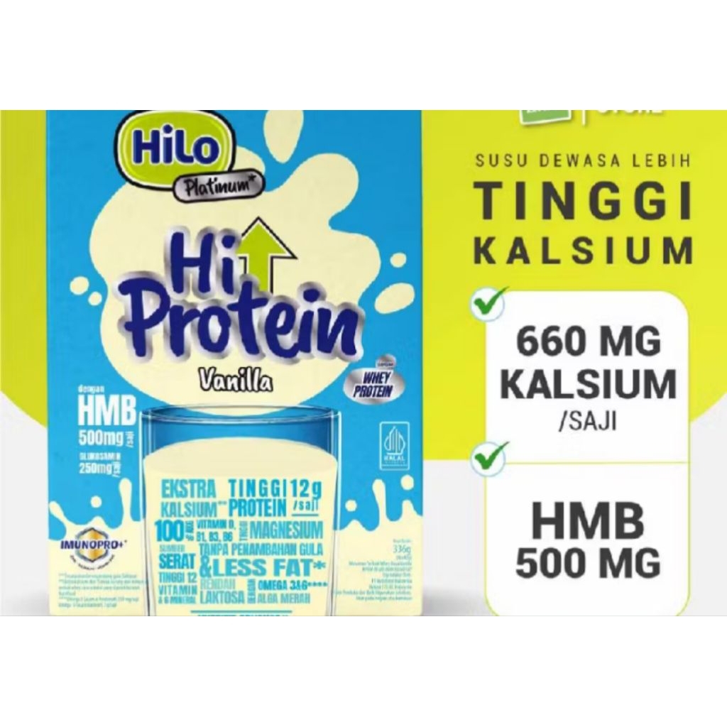

Hilo Platinum Vanila +HMB(8 sachet)Susu Tinggi Protein Jaga Masa Otot Usia Dewasa