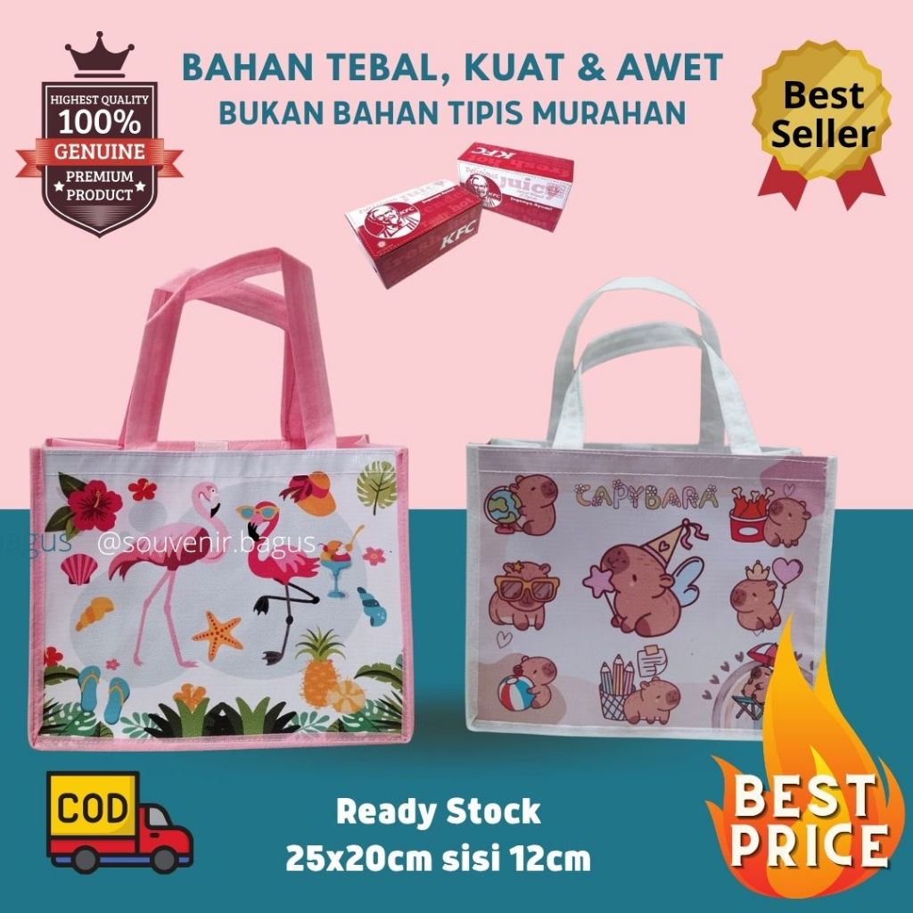 

Tas Souvenir Ultah Flamingo Animal Capybara Souvenir Ulang Tahun Bangau Summer Hawaii