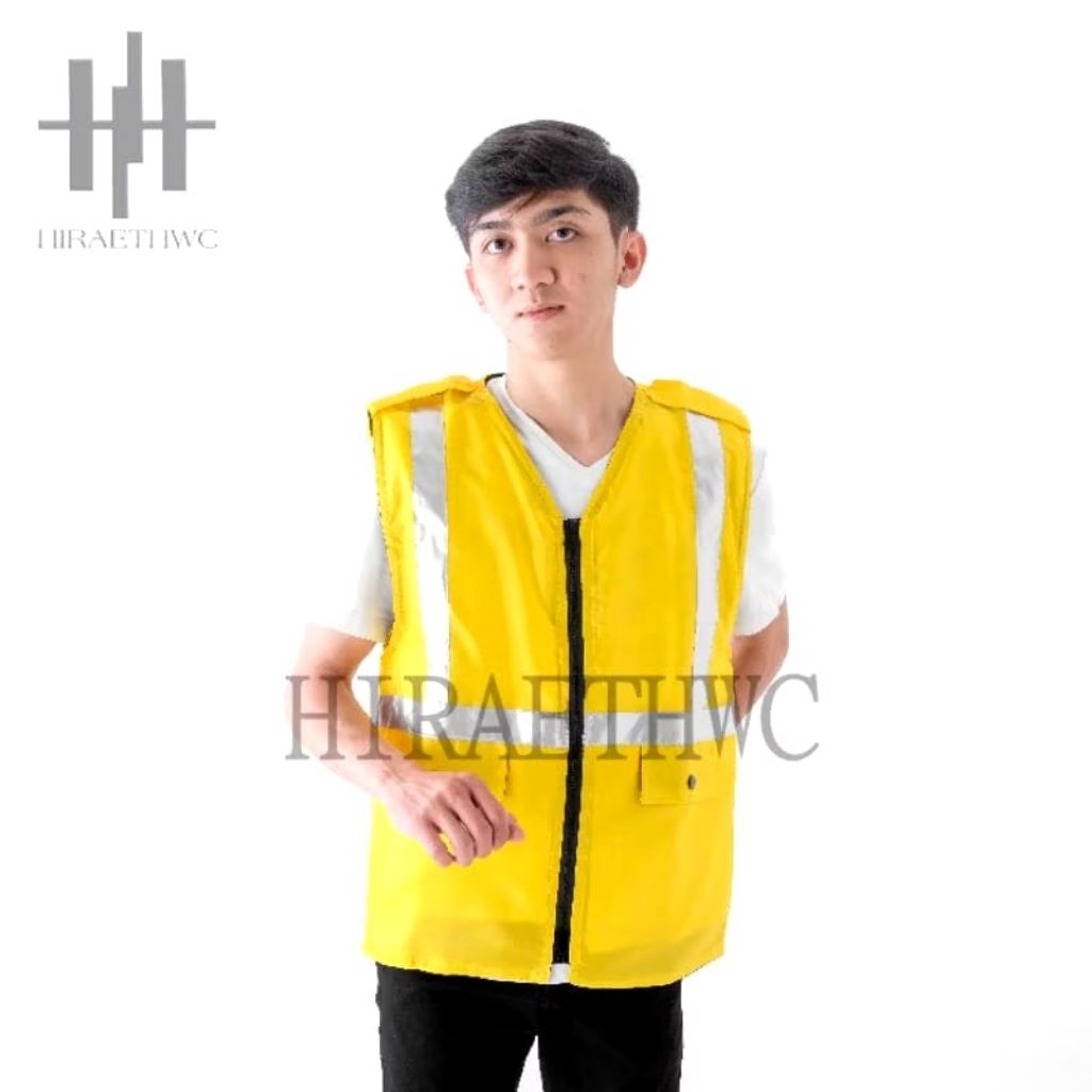 Rompi Safety Proyek Warna Polos Kuning Rompi Kerja Lapangan