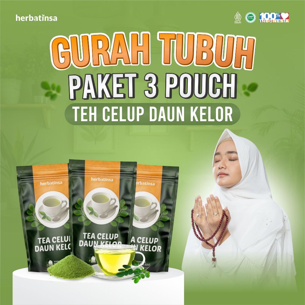 

Herbatinsa Tea Celup Daun Kelor Gurah Tubuh 3 Pouch HidupTenang