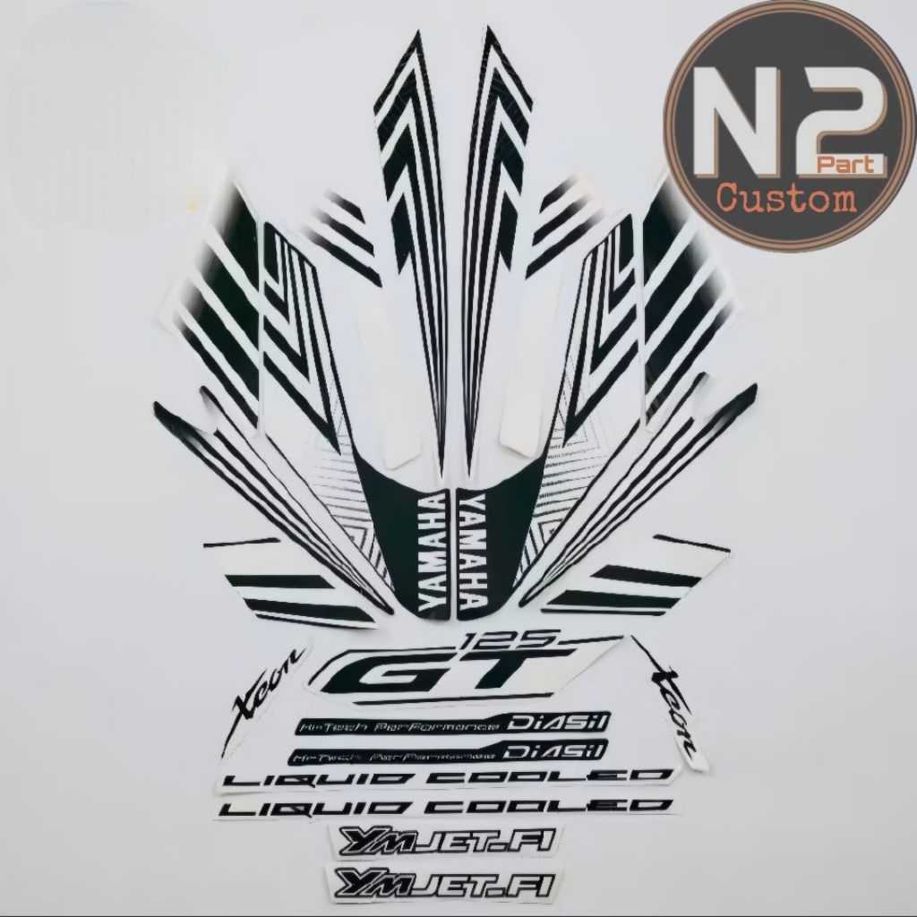 STRIPING YAMAHA XEON GT 125 2014 PUTIH STIKER LIST BODY STANDAR MOTOR BERKUALITAS