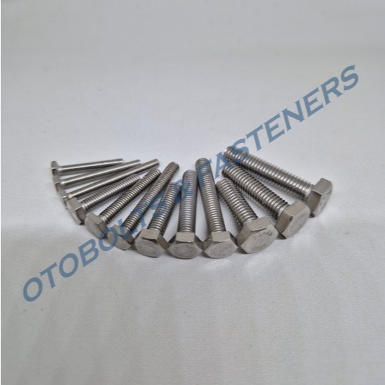 SUS304 Baut HEXAGON M8 x 100 Stainless Steel / Baut HEX Stainless / Baut Stainless