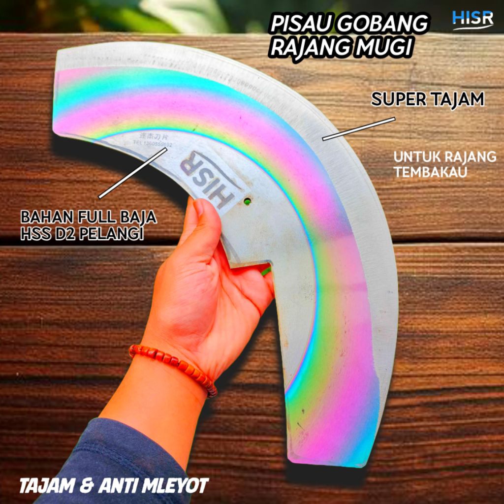 Pisau rajang macanan rajang halus daun tmbko baja D2 pelangi berkualitas tahan lama dan kuat
