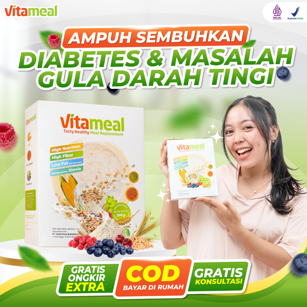 

[ ORIGINAL ] Vitameal Sereal Sehat Multigrain Ampuh Menurunkan Gula Darah Tinggi Mencegah Diabetes Kolesterol Asam Lambung Maag Vetameal Vitamale Gerd Tanpa Efek Samping