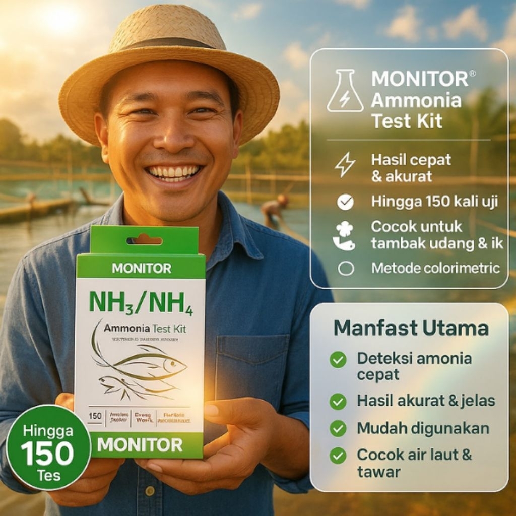 Test Kit Monitor Amonia – Pengukur Kadar Amonia untuk Air Akuarium dan Tambak Budidaya