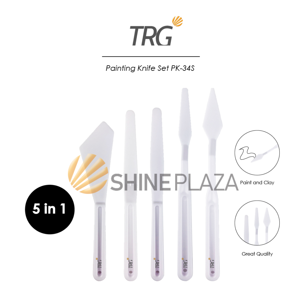 

TRG Plastic Painting Knife Clay Tool Cake Set 5 in 1 PK-34S - Pisau Ukir Palet Spatula Lukis Tanah Liat Pottery Sculpting TRG
