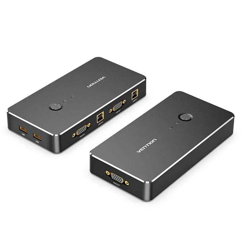 Resmi Vention KVM Switch USB 2.0 Keyboard Mouse VGA Printer DBE DBEB0