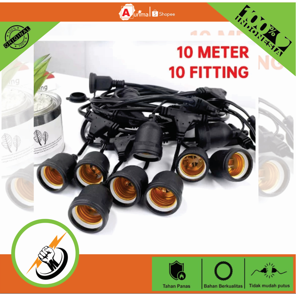 KABEL FITTING LAMPU GANTUNG E27 10 METER 10 FITTING / KABEL LAMPU GANTUNG 10 METER