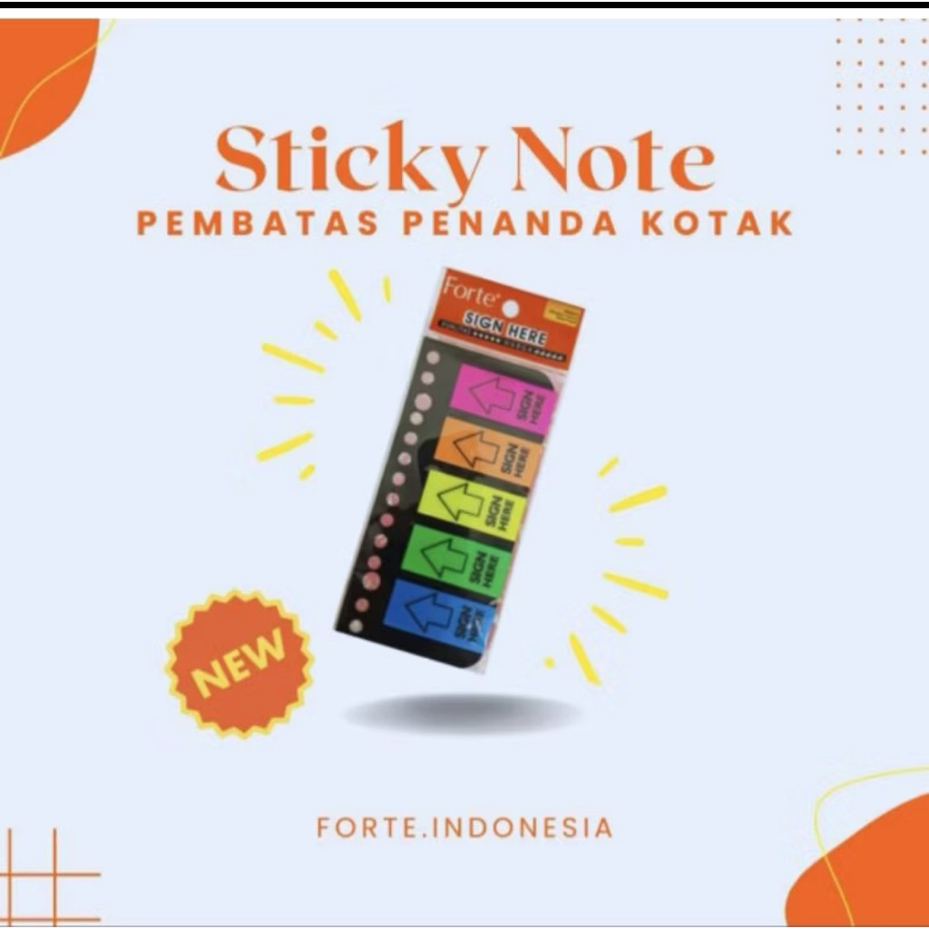 

Sticky Note Sigh here Forte 5 warna (1set)
