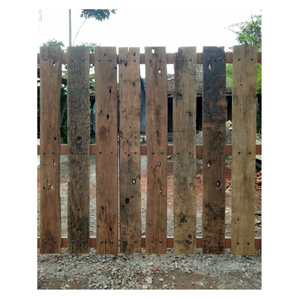 Kayu Lama Pagar kayu jati Rustic