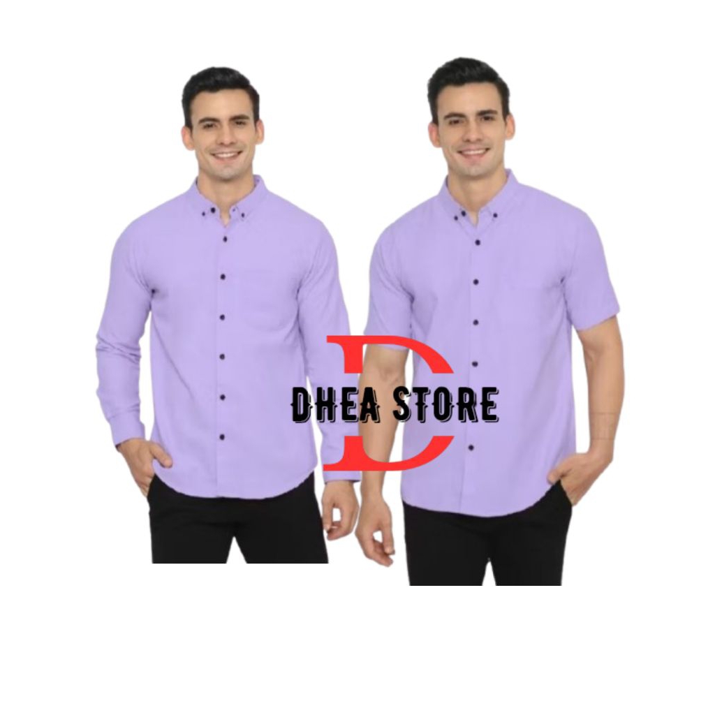 kemeja  pria panjang lilac kemeja pendek lilac kemeja kasual
