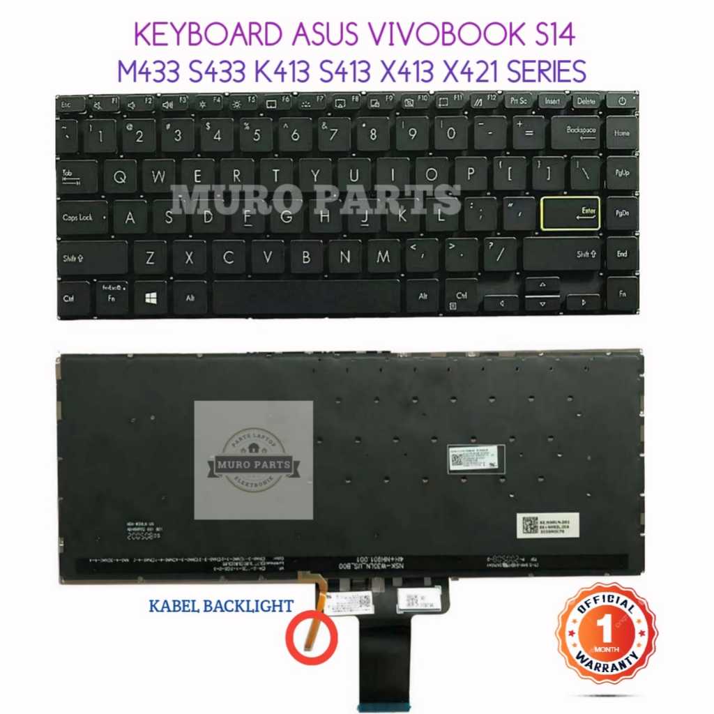KEYOARD LAPTOP ASUS VIVOBOOK X421E X421EPQY X421EQY X421RAY X421EAYB X421FQY X421D X421DA X421F X421