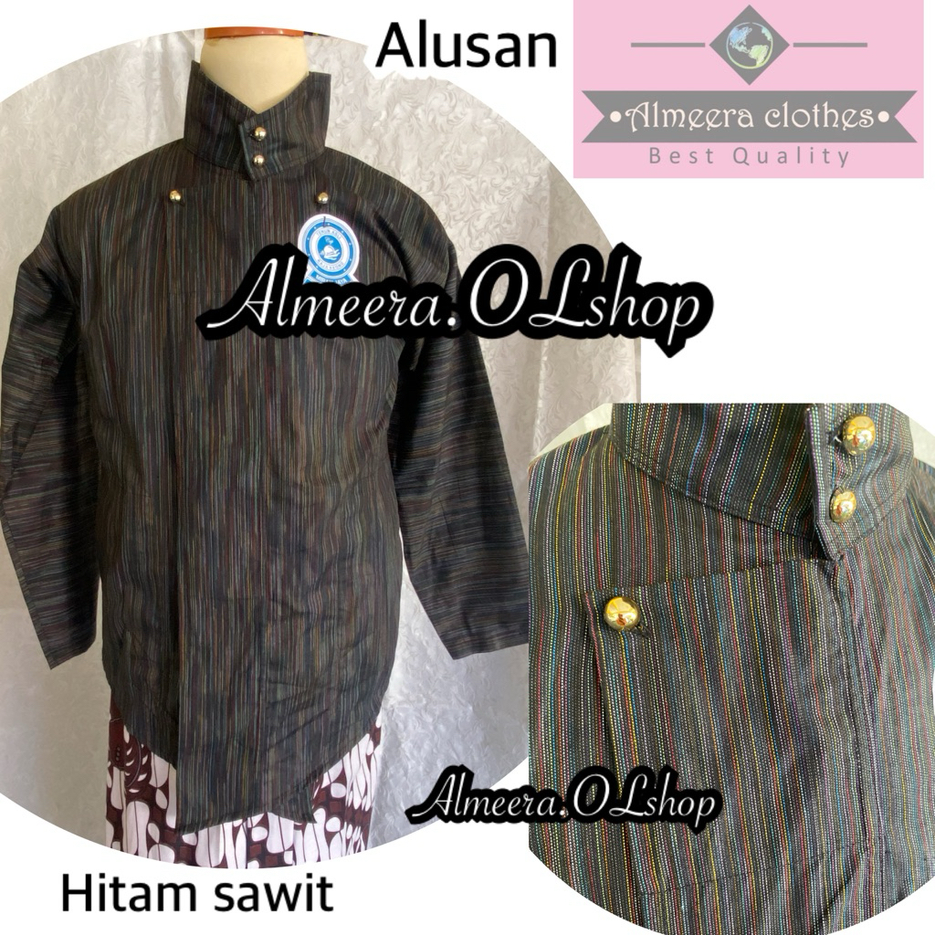 surjan alusan motif sawit hitam sorjan lurik raja keong istimewa