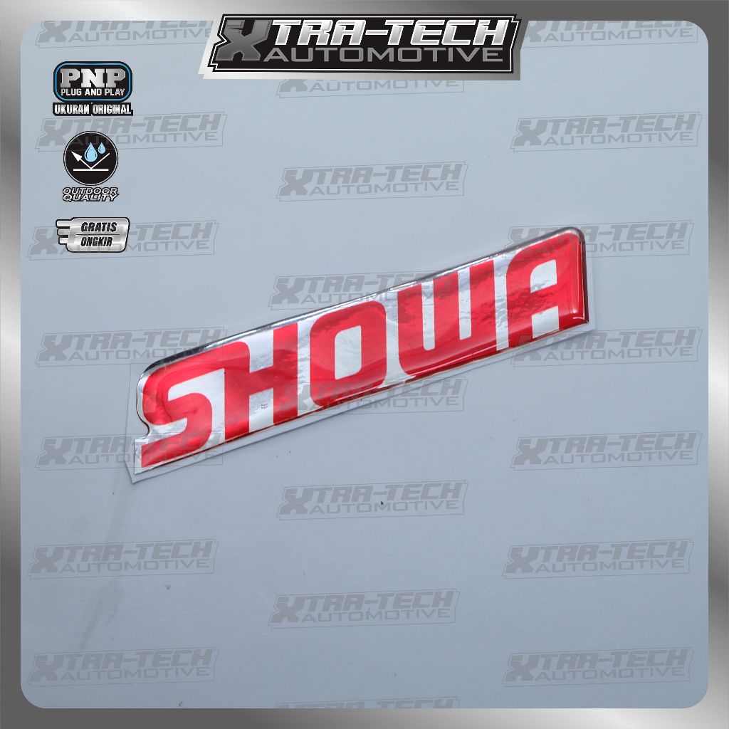 emblem timbul showa / emblem showa suspension / sticker shock depan showa