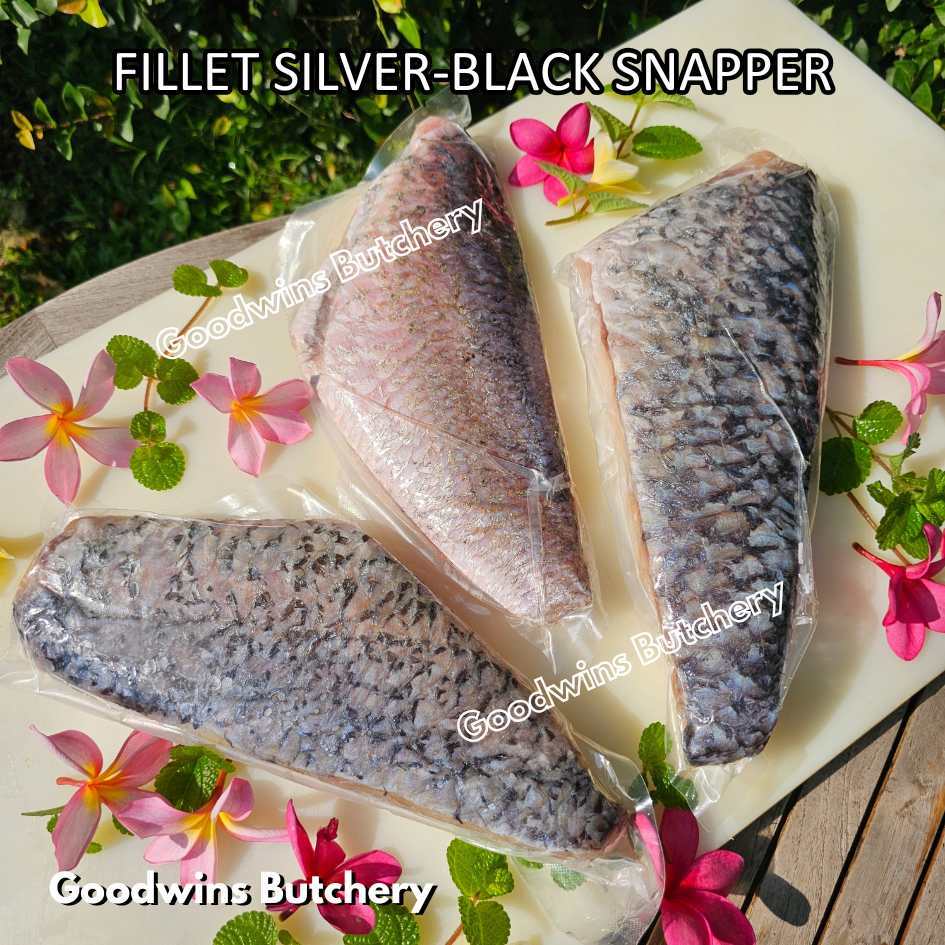 

SILVER-BLACK SNAPPER fish fillets steak frozen IQF GLZ-20/30 | Ikan KAKAP beku