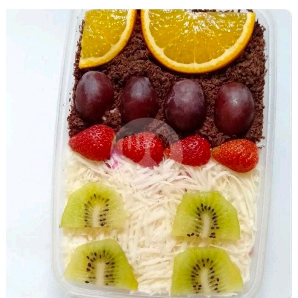 

[pengiriman instant] mix salad buah coklat keju parut 650ml L large