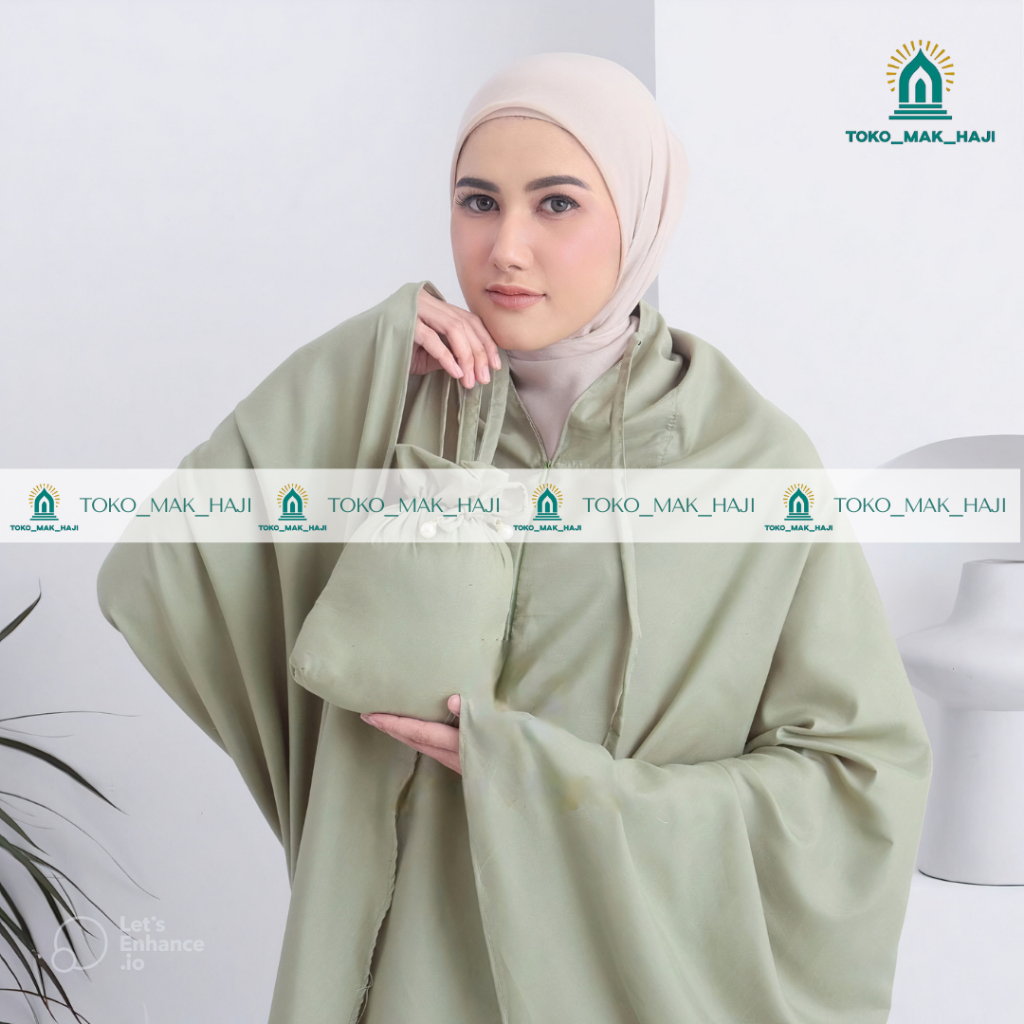 TOKO_MAK_HAJI MUKENA DEWASA TRAVELING MINI POUCH 2in1 RESLETING POLOS NAIRA AYANAA KATUN MIKRO PREMI