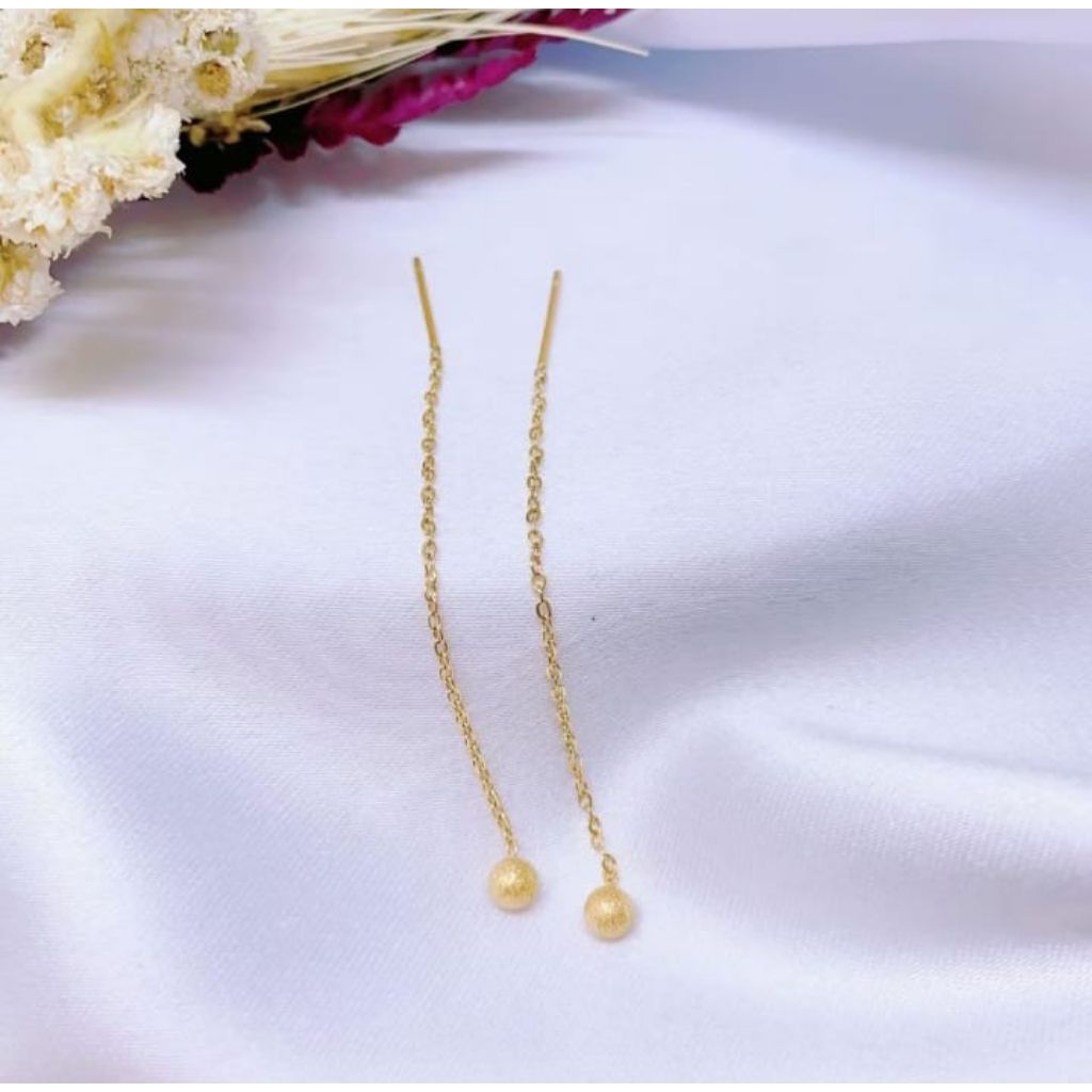 Anting titanium bulat polos & pasir terbaru