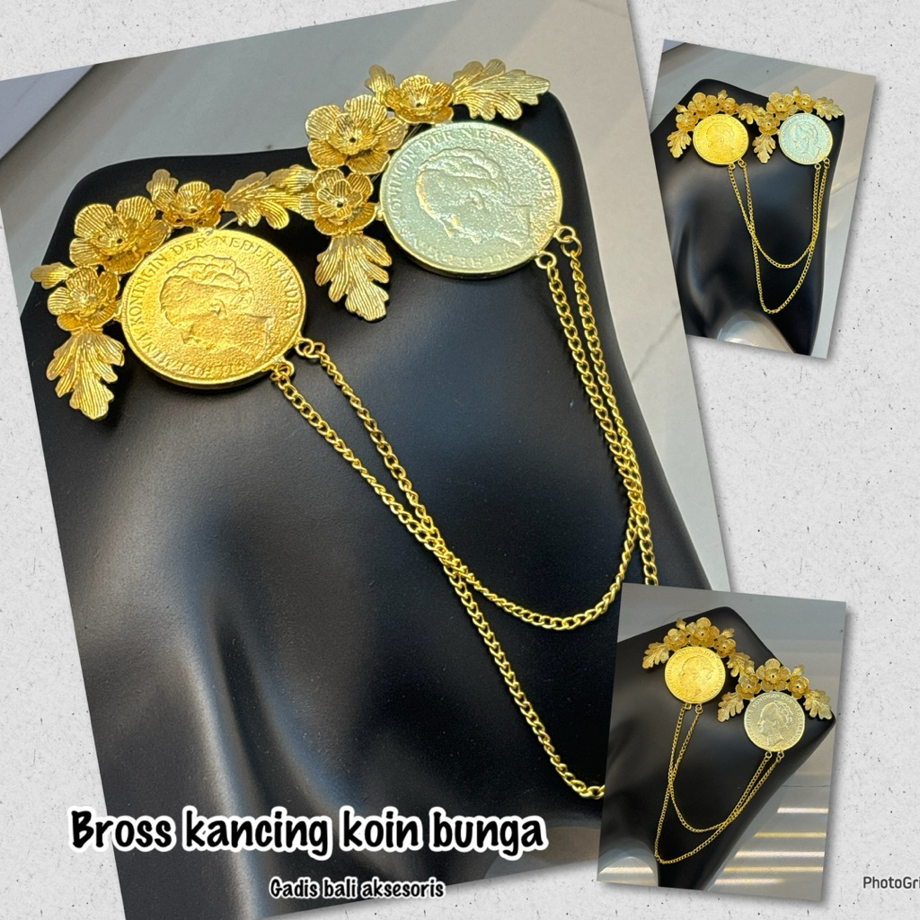 bross kancing koin bunga/ bross alpaka
