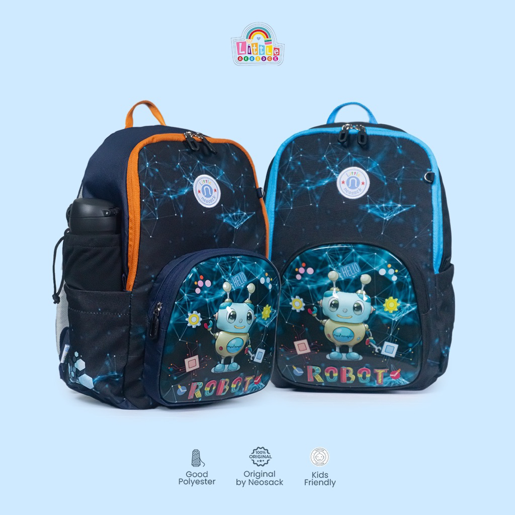 Little Neosack - ROBOTIC Tas Ransel Casual Anak SD -  FREE RAINCOVER -  LA59021