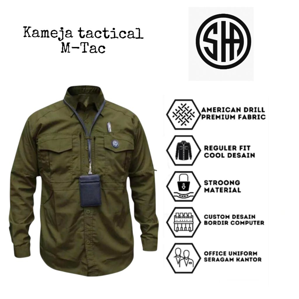 Kemeja tactical american drill lengan panjang PDH outdoor kualitas premium