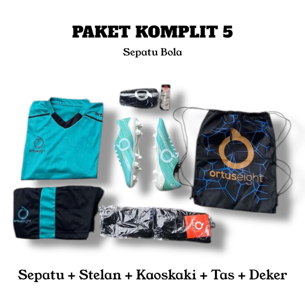 1 SET Paket Lengkap Sepatu Sepakbola Ortus Murah Kekinian Remaja Dewasa Size 39-43 Paket Komplit 5 S
