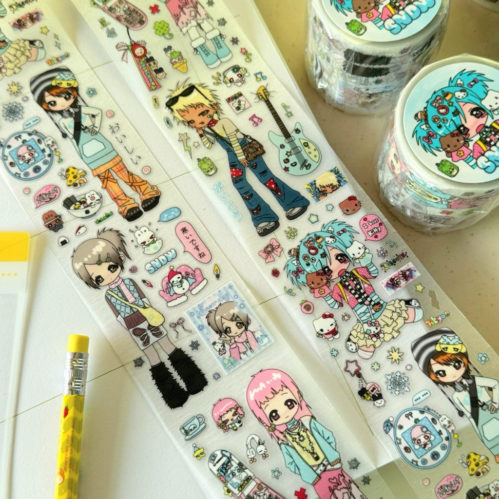 

sticker roll ecer 35cm anime snow PET glitter dekorasi journal B2379