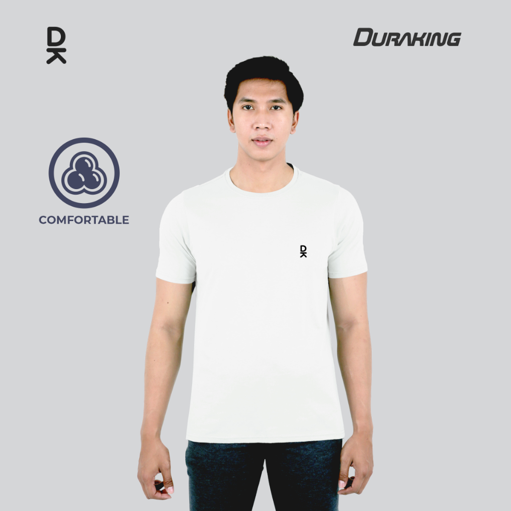 Duraking Kaos 100% Cotton SUPIMA Daily Wear White