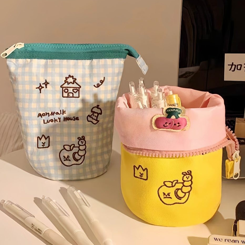 

[Ready✅Tempat Pensil Yang Bisa Dilipat Pencil case tempat pensil Tas Pulpen Korea Tempat Pulpen Tiga Dimensi standing pen case pouch bag makeup