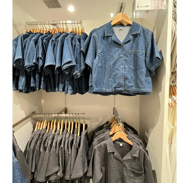 GU JAPAN DENIM SHIRT DARK BLUE