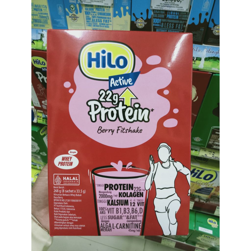 

Hilo Active Protein Berry Fitshake 268 gr ( 8 sachet x 33,5 gr)