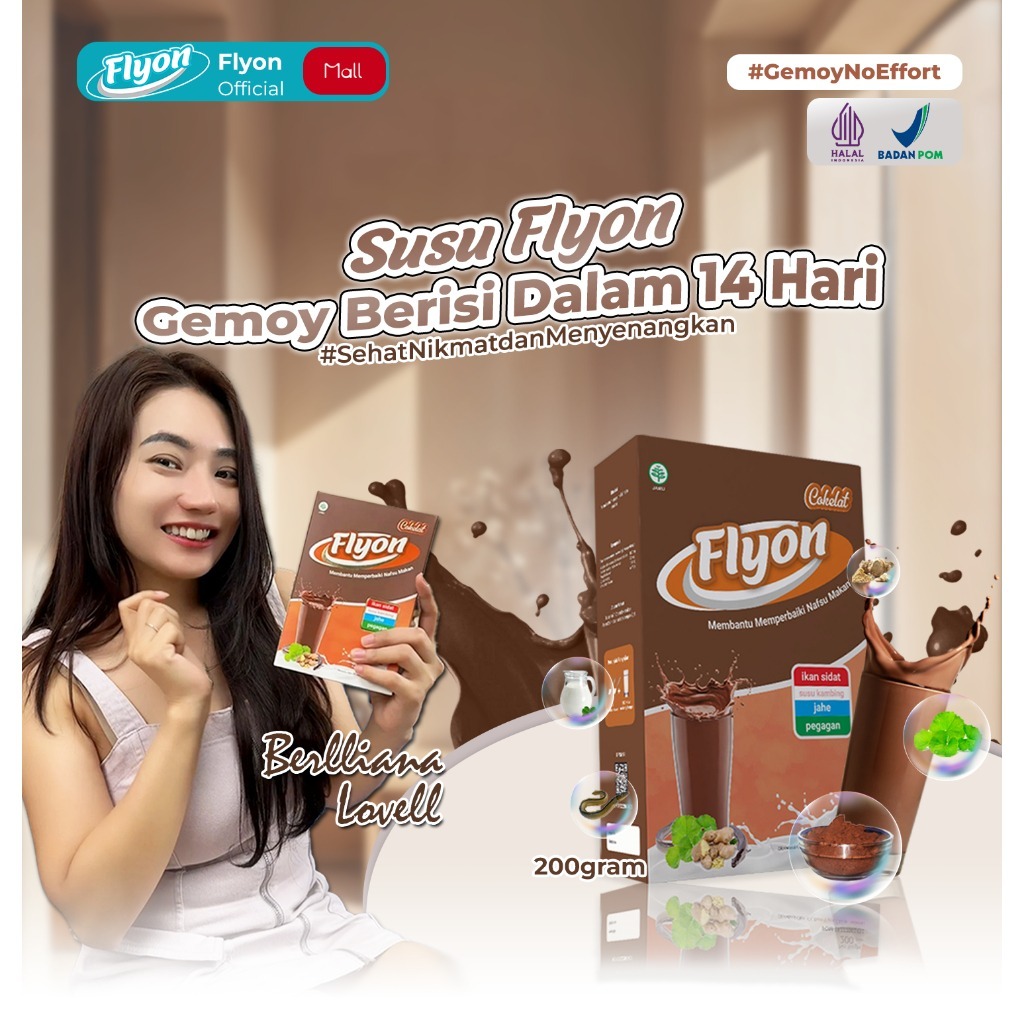 Susu Flyon COKLAT Susu Penggemuk Badan Dan Penambah Nafsu Makan Original Vitamin Penggemuk Badan Her