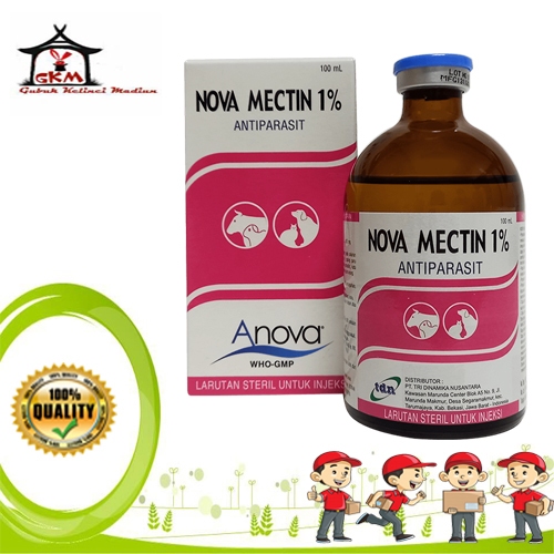 NOVA MECTIN 1% - Obat ANTIPARASIT (cacing/gudeg) pada HEWAN TERNAK 100ml