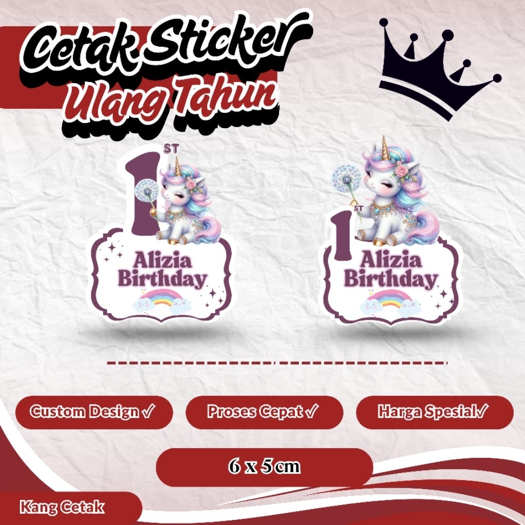 

Sticker Ulang Tahun Unicorn/Sticker Kemasan Ulang Tahun/Sticker Lucu