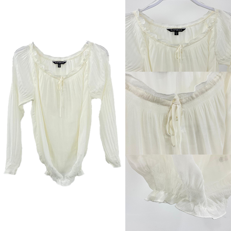 ATASAN BLOUSE LONGSLEEVE MODEL TALI DEPAN BAWAH KERUT