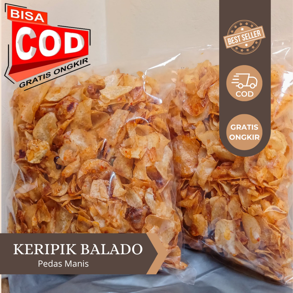 

[BELI 1 FREE 1 ]Keripik Singkong Lengket Pedas Manis - 250g/500/ 1 kg Gram Keripik Talas Balado/Keripik Balado Pedas Manis/Cemilan Tradisional/Cemilan Termuah /Best Seller