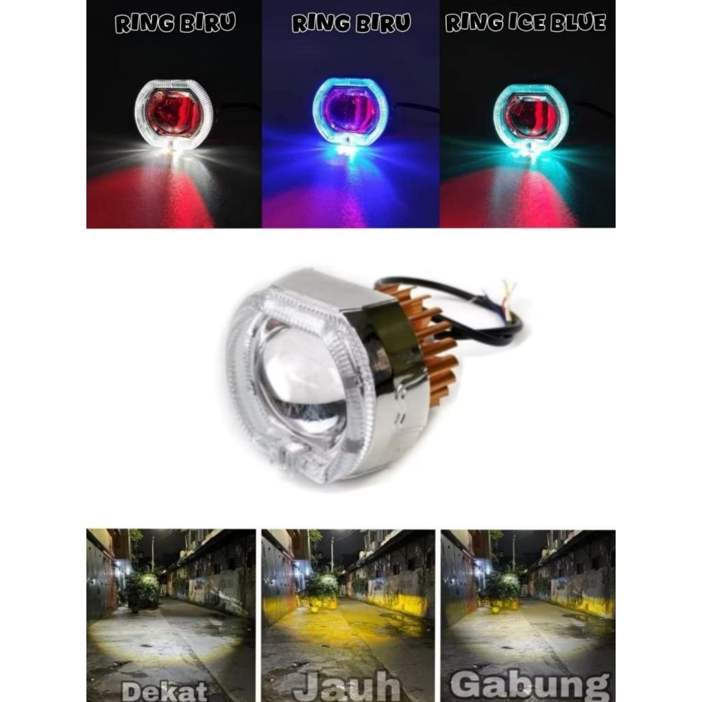 Lampu Biled Mini 2.5 Inchi Laser Cut Off Mini Proji Biled Waterproof Plus Devil Ala Biled Universal