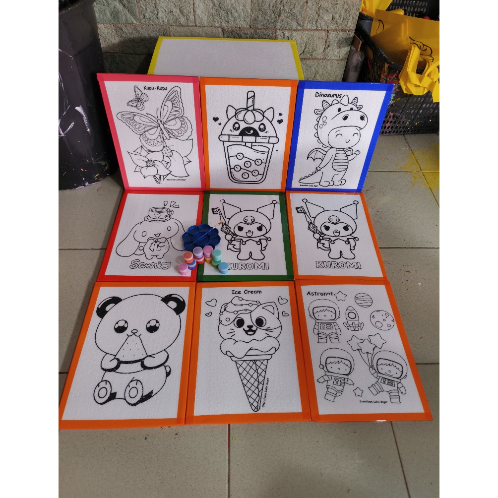 

KODE K34X paket lengkap terofoam lukis 3x4x1 mewarnai styrofoam termurah belajar mewarnai