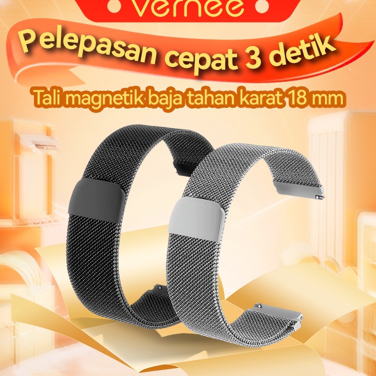 KODE V16L VERNEE GW 18mm Milanese Magnetic tali jam Tali Jam Stainless Steel Jam Tangan Tali Jam Tan