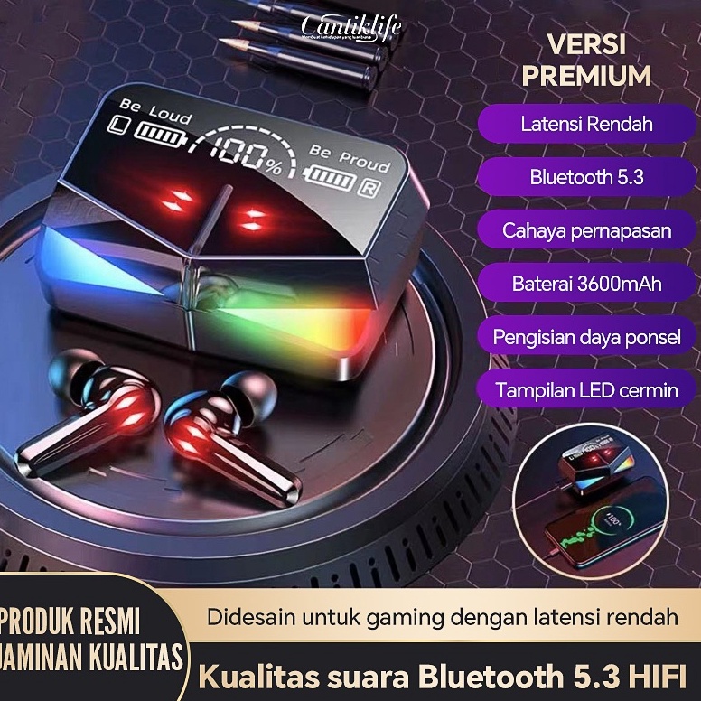 KODE I18Y TWS M28 Wireless Bluetooth 53 Gaming Headsets HD Mirror With LED Smart Display 36mAh Noise