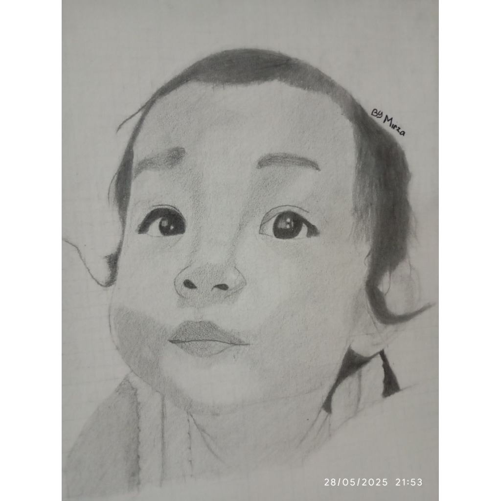 

Sketsa wajah anak kelas 3 SD hitam putih ( homemade)