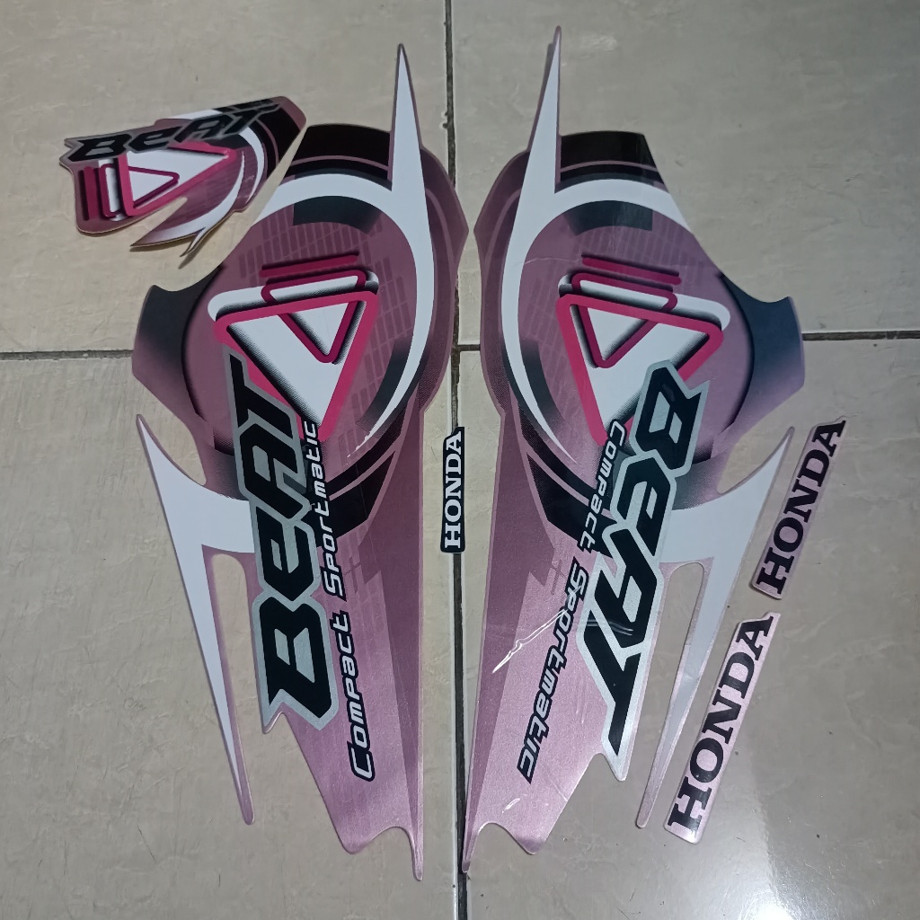 stiker striping honda beat karbu 2009 2010 pink lis body standar berkualitas original