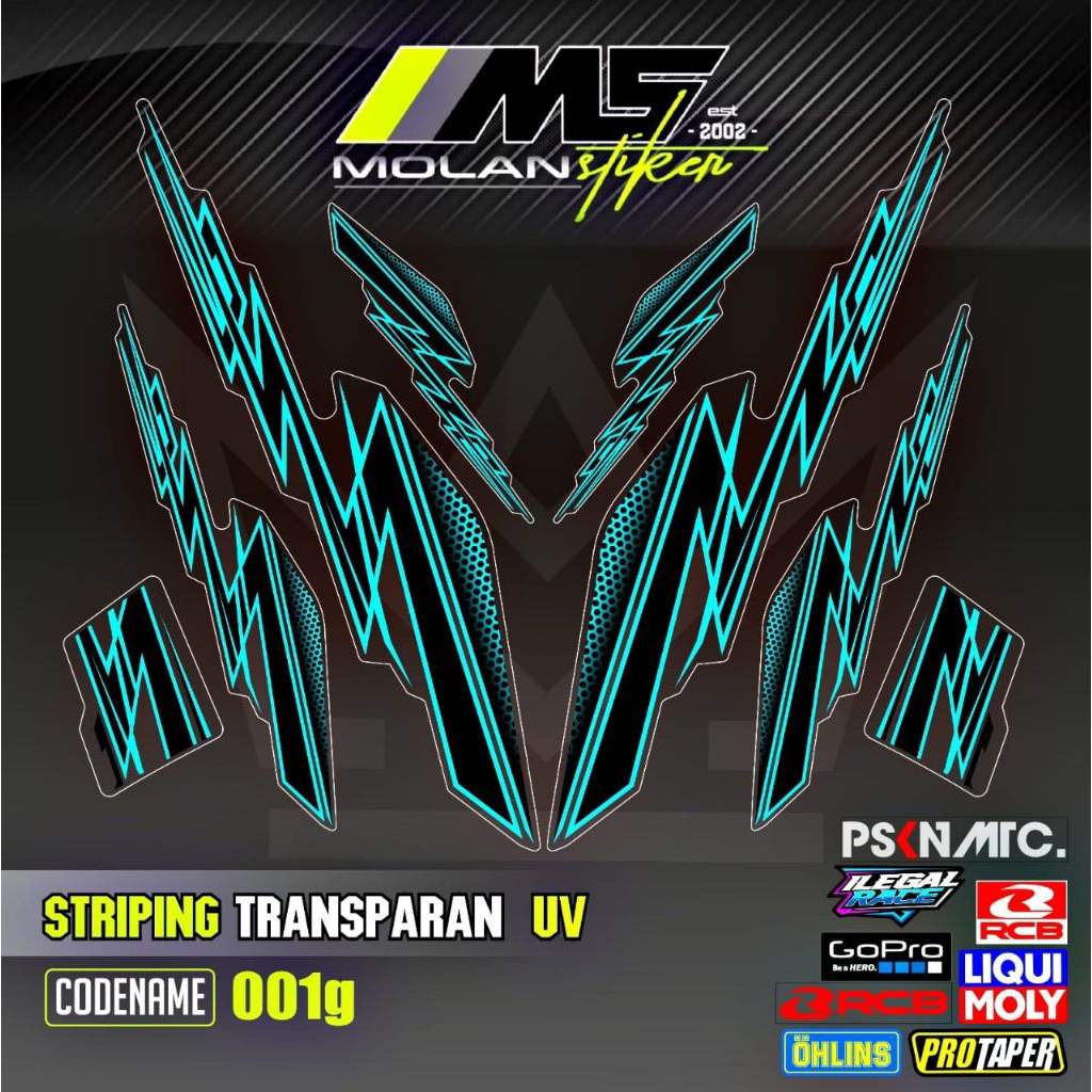 Decal Sticker Striping Variasi Transparan Uv Revo Absolute 110 2010-2014 Revo Absolute 110 Karbu Rev