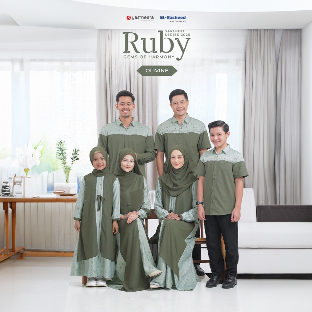 SARIMBIT 225 RUBY SERIES  OLIVINE  Family Set Keluarga  Baju Lebaran Keluarga Muslim KODE J1U2