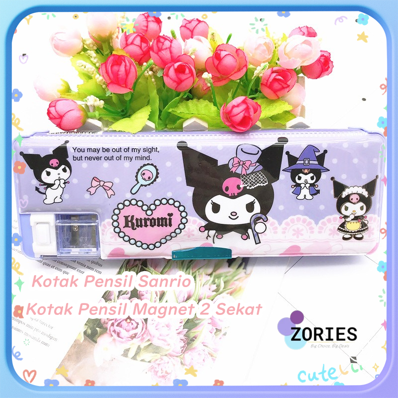 

【】Kotak Pensil Sanrio / Kotak Pensil Magnet 2 Sekat / Kotak Pensil Anak Dilengkapi Rautan / Kotak Pensil Karakter Lucu